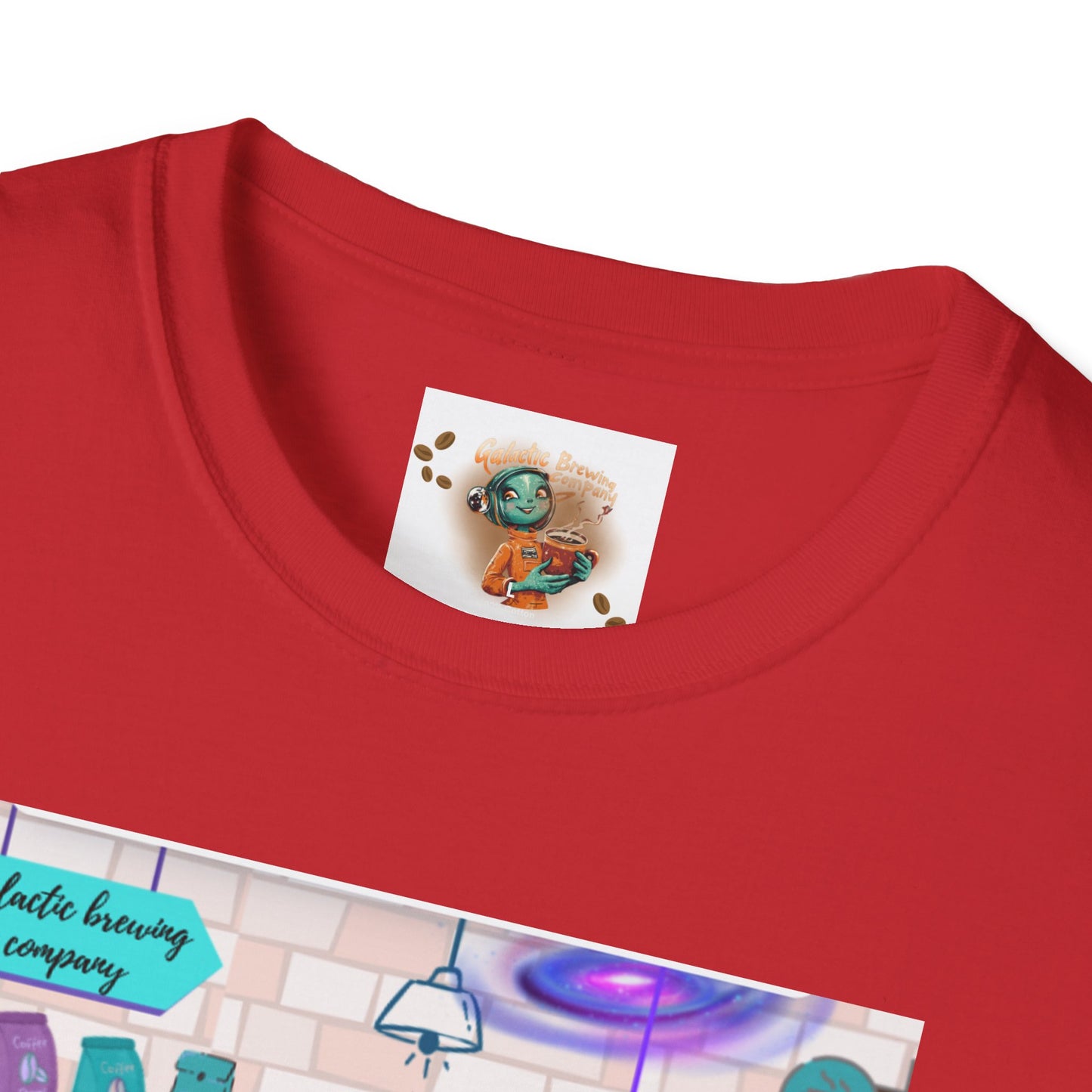 Coffee Shop Menu T-Shirt — Cute Pastel Cafe Design ("cosmic brews" menu)