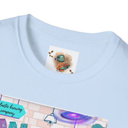 Coffee Shop Menu T-Shirt — Cute Pastel Cafe Design ("cosmic brews" menu)