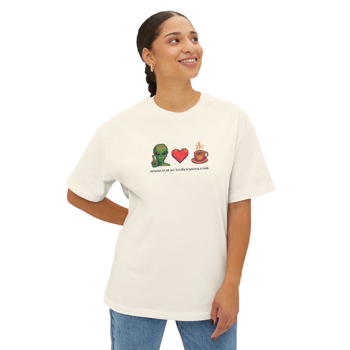 Peace Love and Coffee 8-bit - T‑Shirt