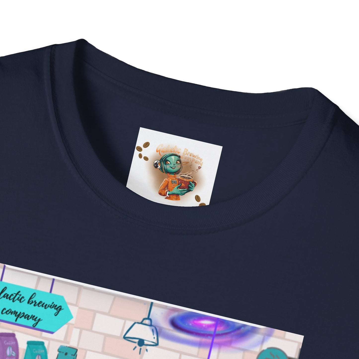 Coffee Shop Menu T-Shirt — Cute Pastel Cafe Design ("cosmic brews" menu)