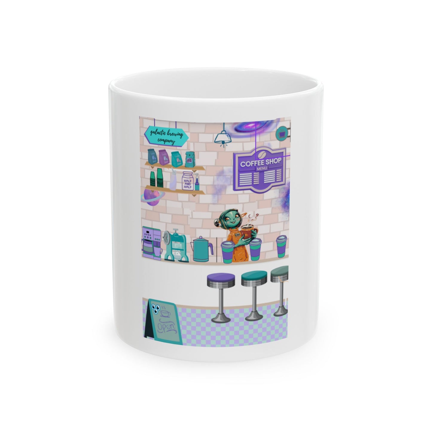 Galactic Coffee Shop Ceramic Mug - (11oz)