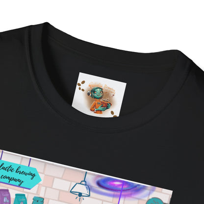 Coffee Shop Menu T-Shirt — Cute Pastel Cafe Design ("cosmic brews" menu)