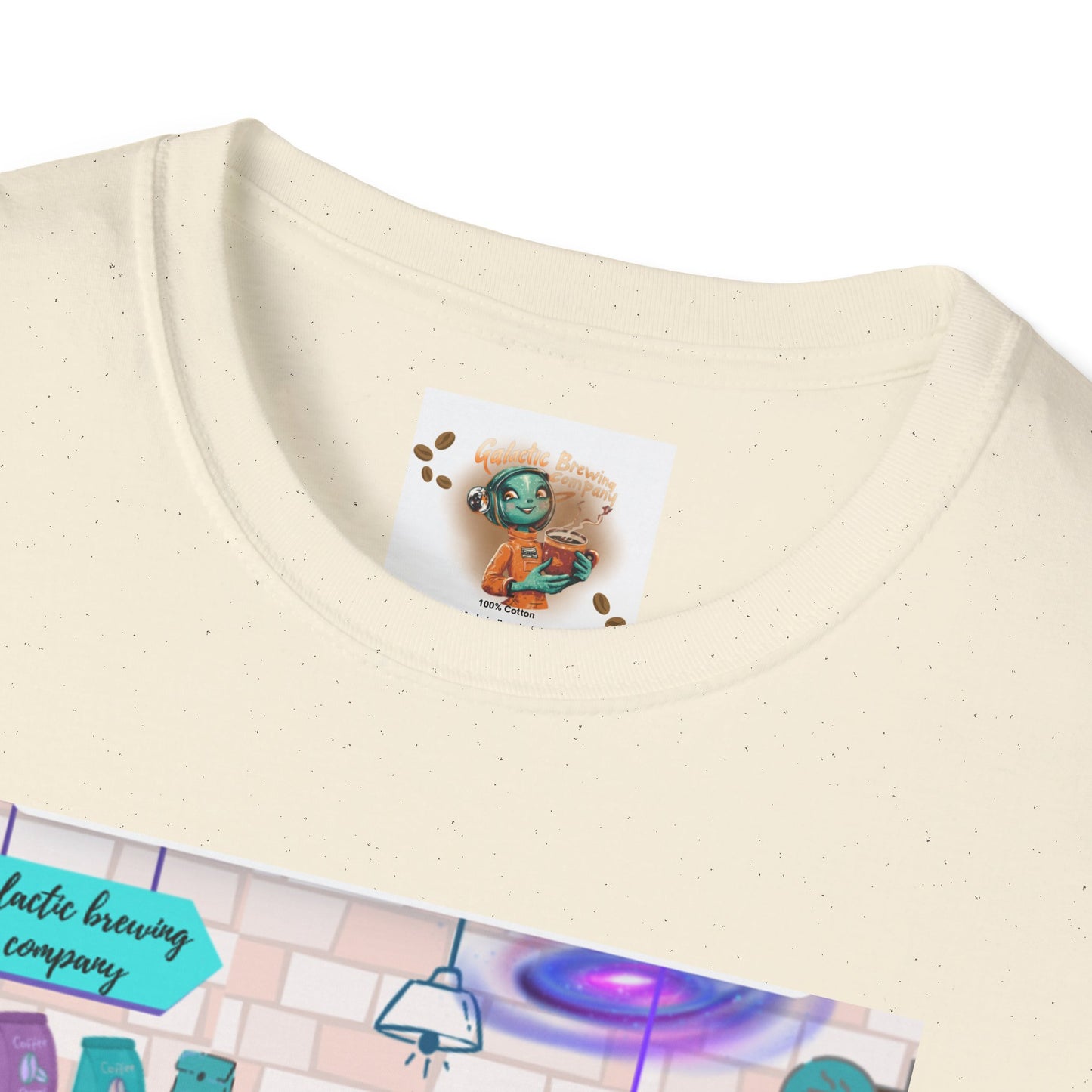 Coffee Shop Menu T-Shirt — Cute Pastel Cafe Design ("cosmic brews" menu)