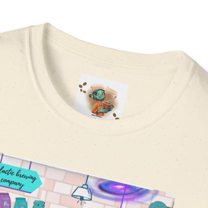 Coffee Shop Menu T-Shirt — Cute Pastel Cafe Design ("cosmic brews" menu)