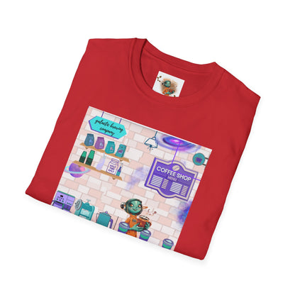Coffee Shop Menu T-Shirt — Cute Pastel Cafe Design ("cosmic brews" menu)
